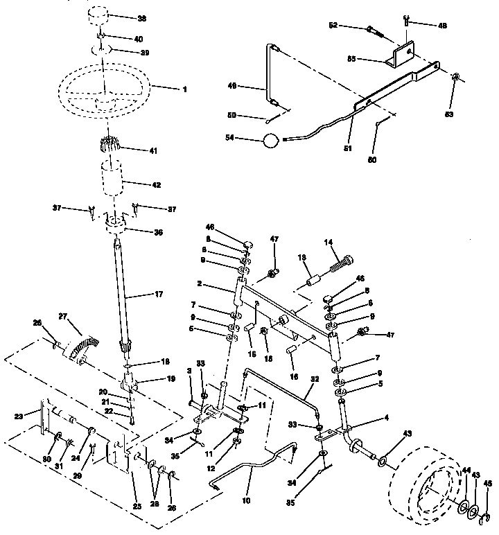Craftsman 917257660 steering assembly diagram