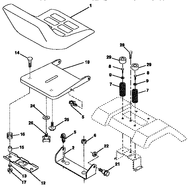 Craftsman 917257660 seat assembly diagram