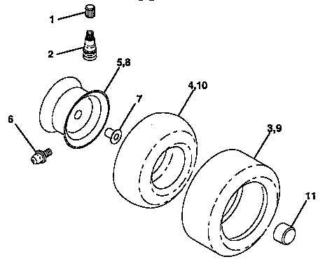 Craftsman 917257660 wheels and tires diagram