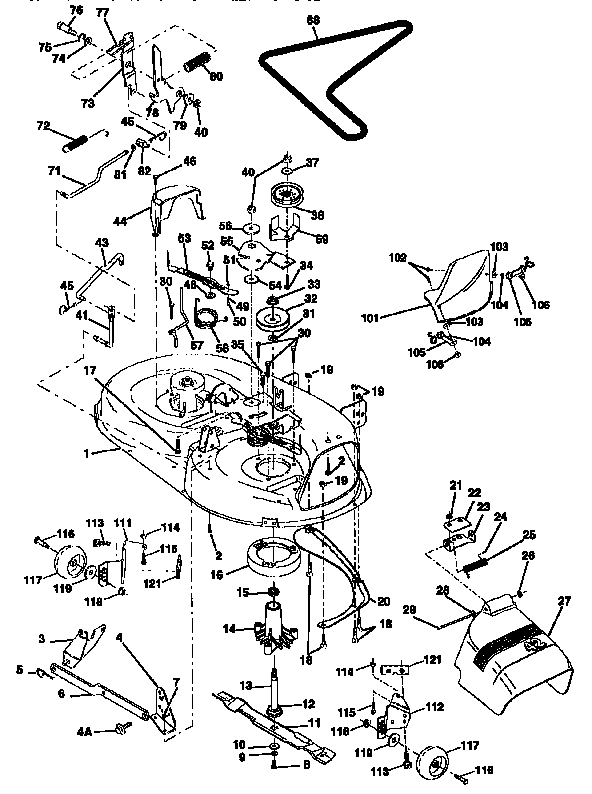 Craftsman 917257660 mower deck diagram
