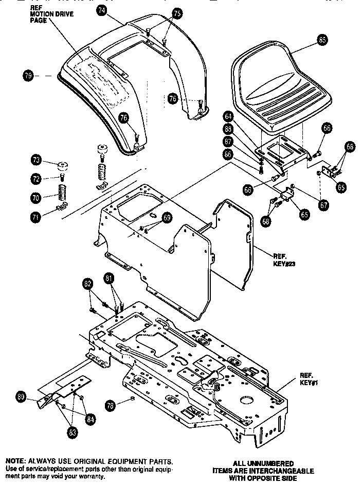 Craftsman 536257670 chassis and hood assembly diagram