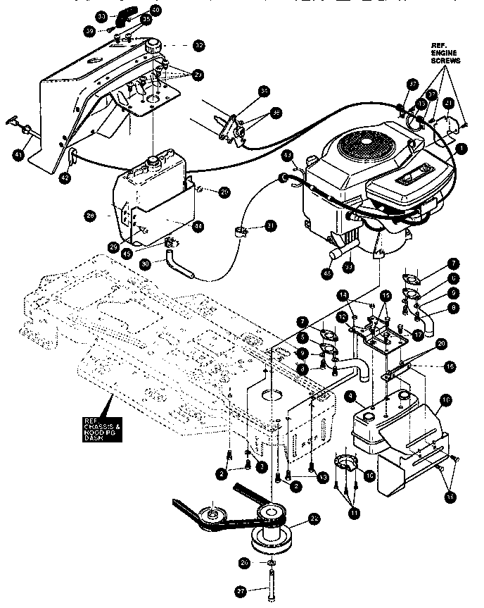 Craftsman 536257670 engine and control assembly diagram