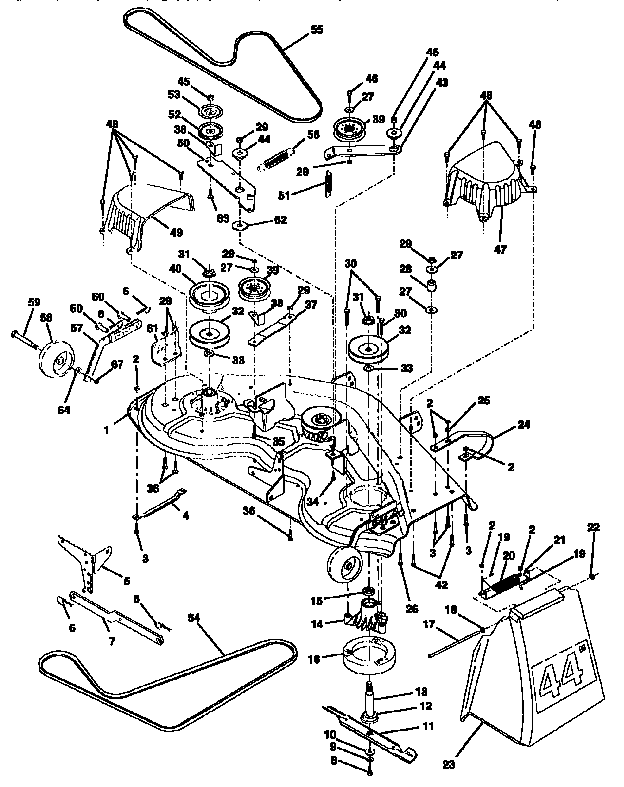 Craftsman 917250771 mower deck diagram
