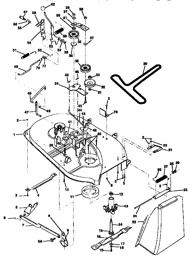 Craftsman 917257621 38" mower diagram