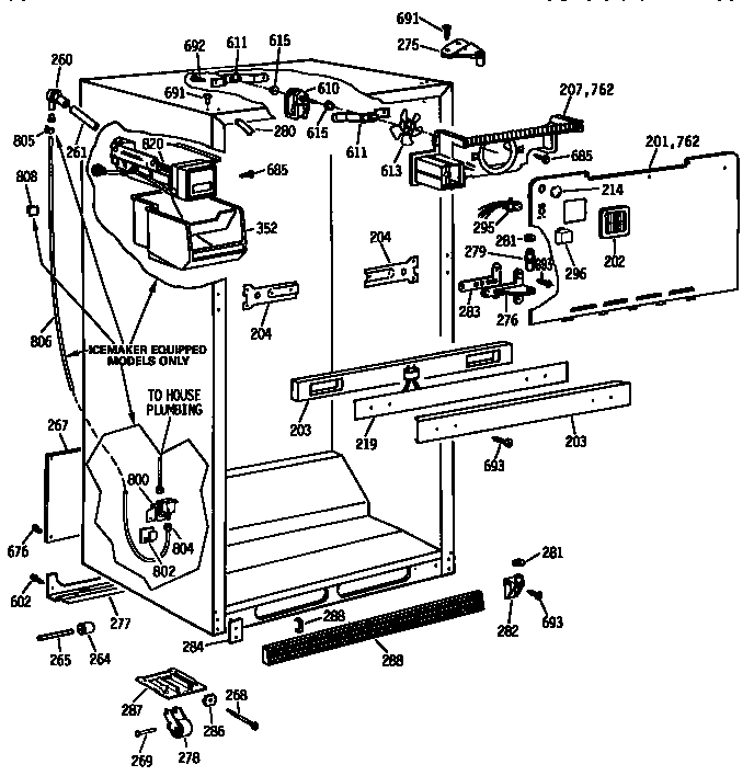 Kenmore 3639738716 cabinet parts diagram