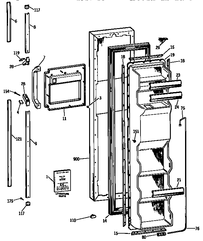 Kenmore 3639532783 freezer door diagram