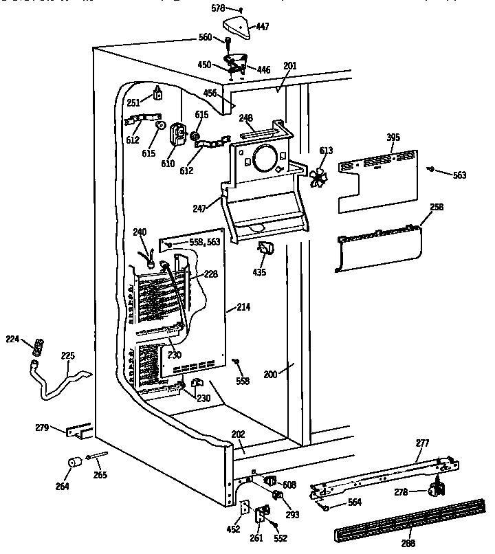 Kenmore 3639532783 freezer section diagram