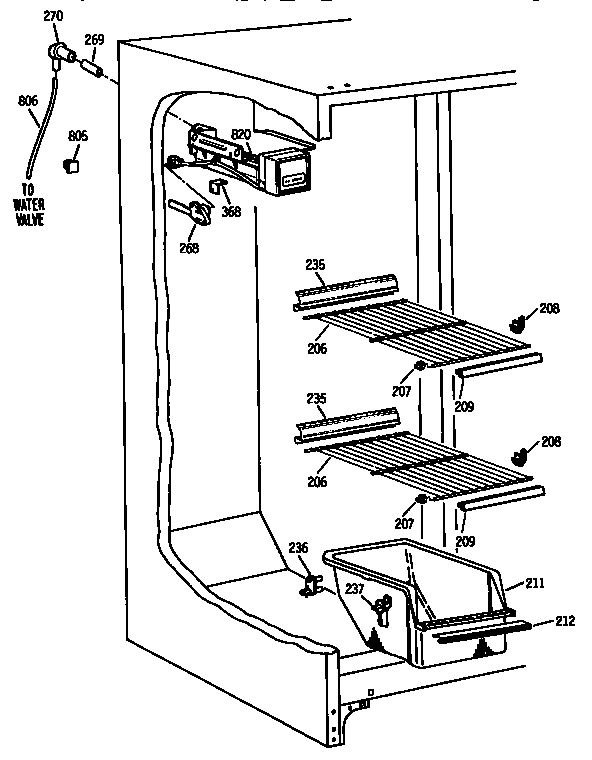 Kenmore 3639532783 freezer section diagram