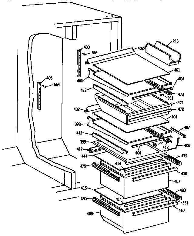 Kenmore 3639532783 fresh food section diagram