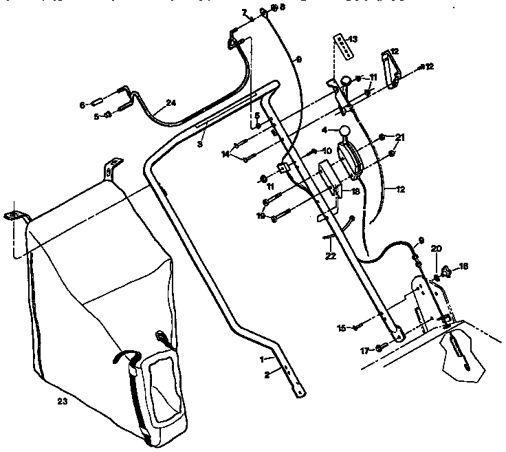 Troybilt 47282 handle assembly diagram