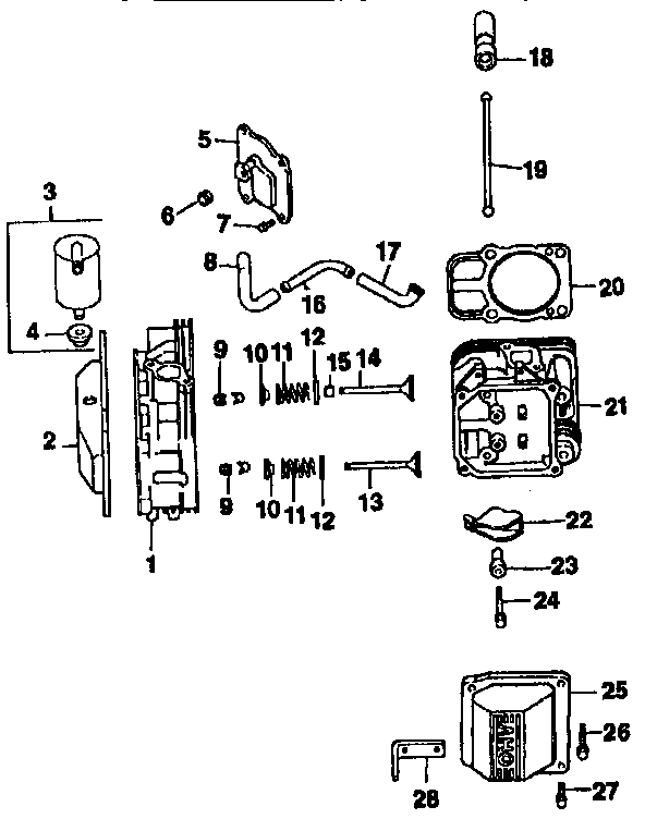 Craftsman 917257740 cylinder head, valve and breather diagram