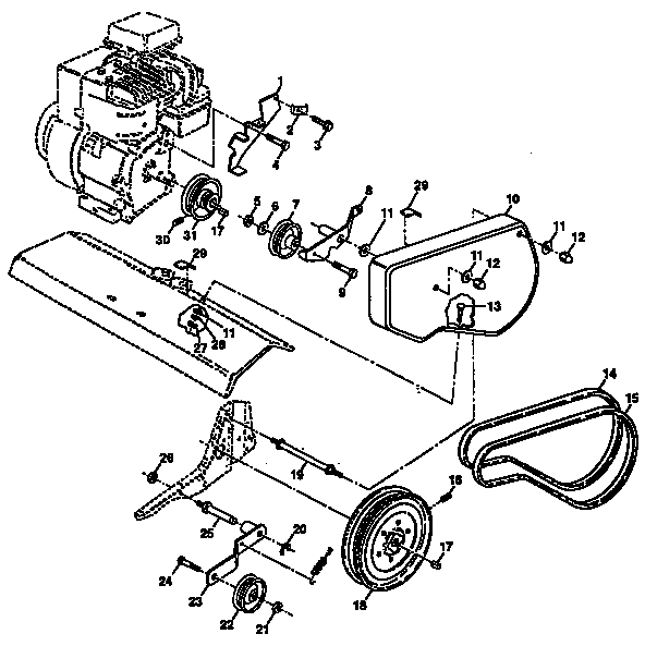 Craftsman 917297350 belt guard and pulley assembly diagram