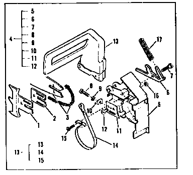 McCulloch TITAN 7 MODEL 12-600171-02 chain brake assembly diagram