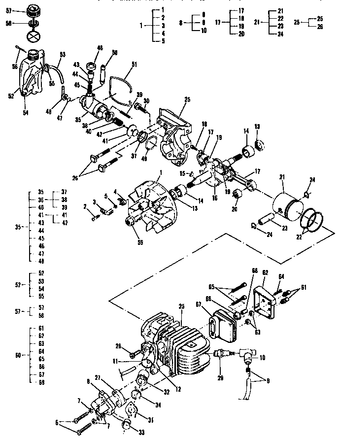 McCulloch TITAN 7 MODEL 12-600171-02 powerheas assembly diagram