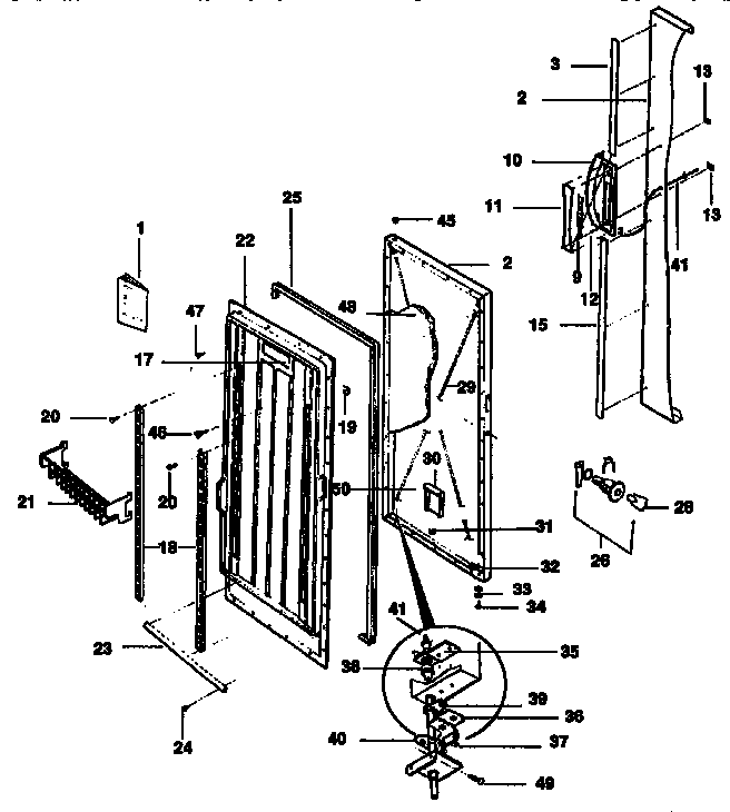Kenmore 2539239713 door parts diagram