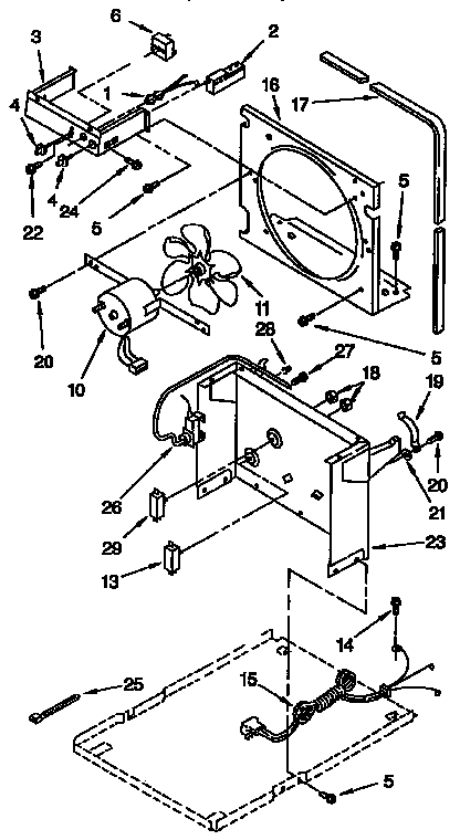Kenmore 106953403 air flow and control parts diagram