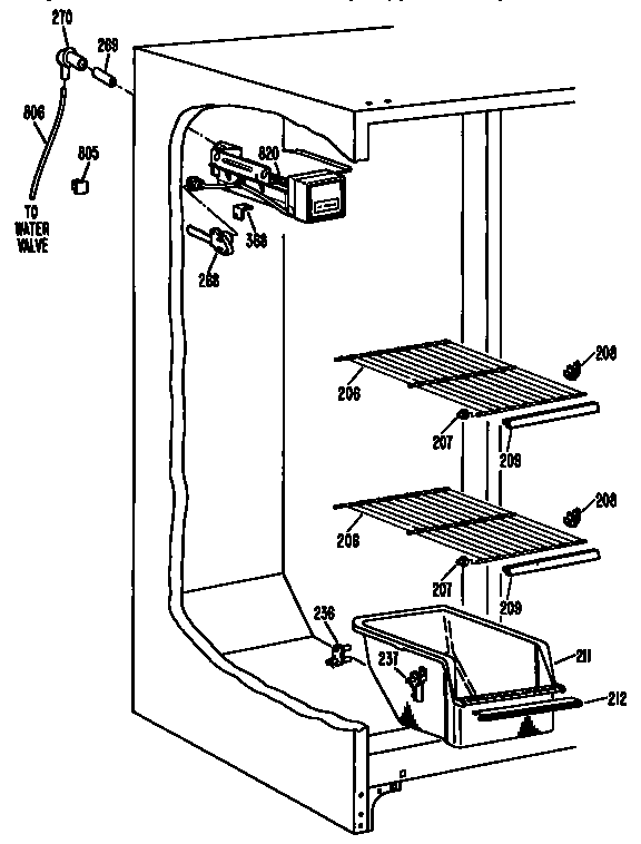 Kenmore 3639542651 freezer section diagram