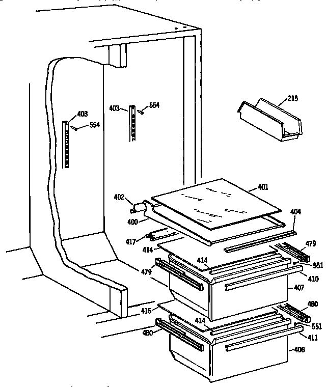 Kenmore 3639542651 fresh food section diagram