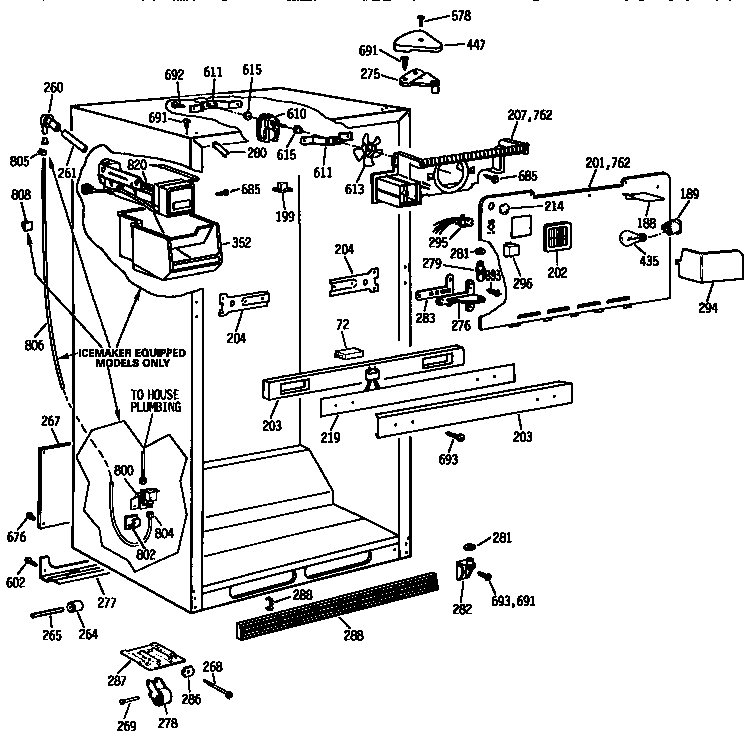 Kenmore 3639732785 cabinet parts diagram