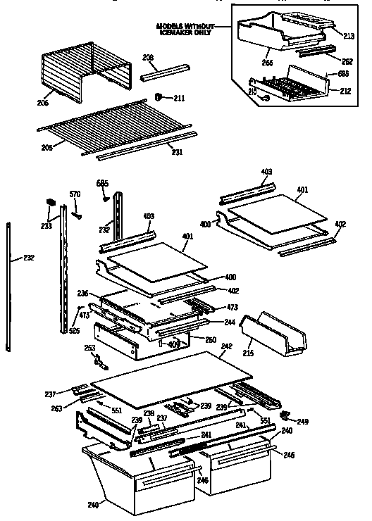 Kenmore 3639732785 shelf parts diagram