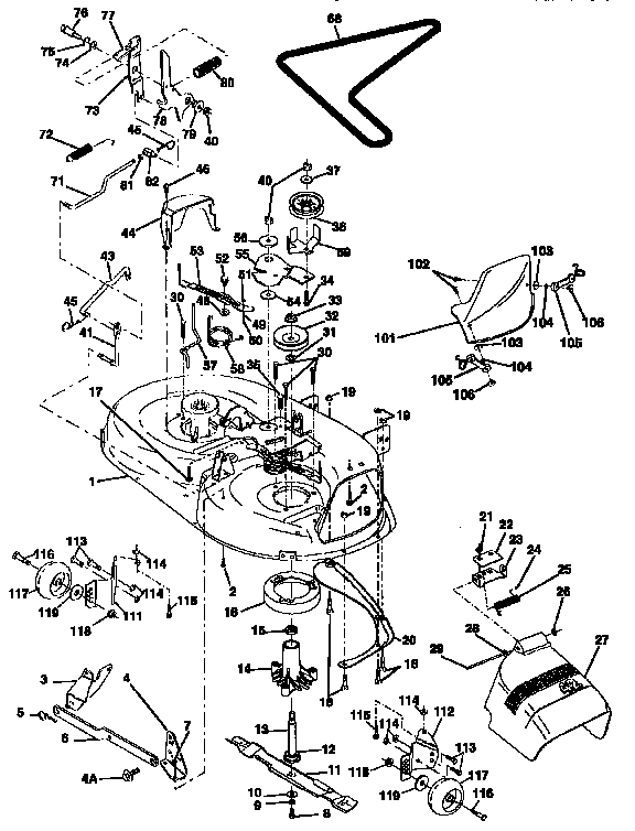 Craftsman 917255462 mower deck diagram