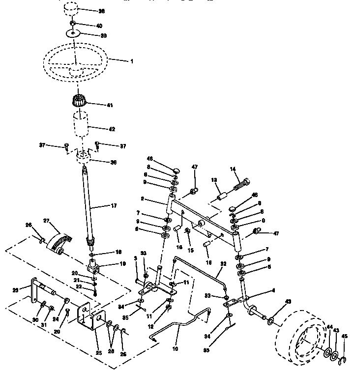 Craftsman 917257631 steering assembly diagram