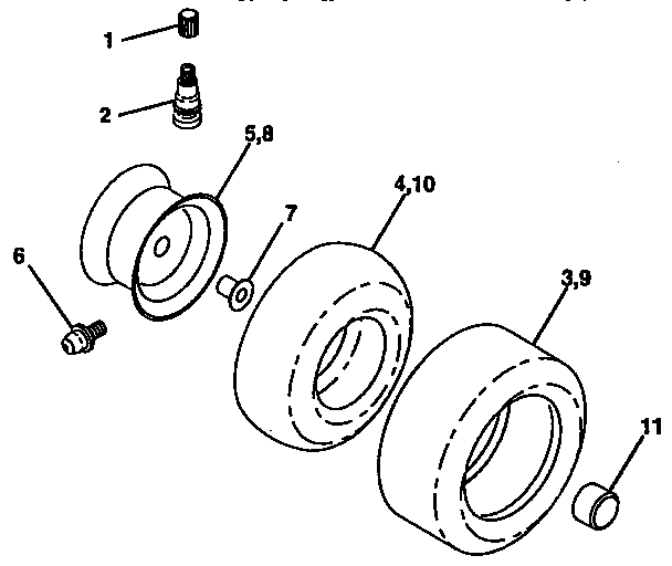 Craftsman 917257631 wheels and tires diagram