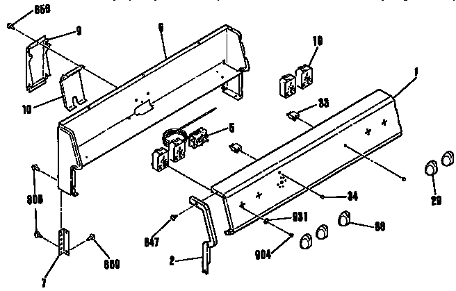 Kenmore 3636244190 backguard section diagram