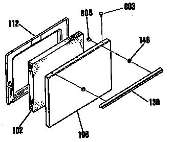 Kenmore 3636244190 oven door section diagram