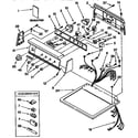 Kenmore 11097593400 top and console parts diagram
