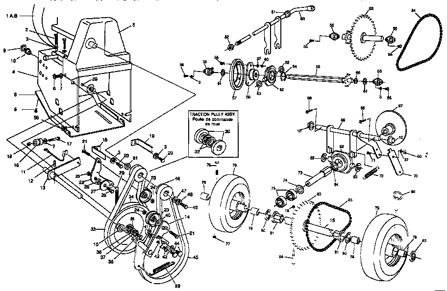 Craftsman C950-52318-3 wheel assembly diagram