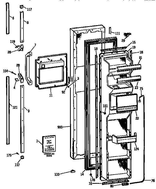 Kenmore 3639537811 freezer door diagram