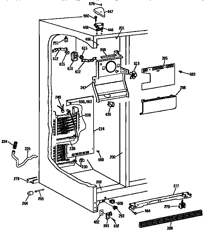 Kenmore 3639537811 freezer section diagram