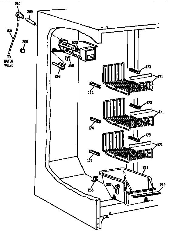 Kenmore 3639537811 freezer section diagram