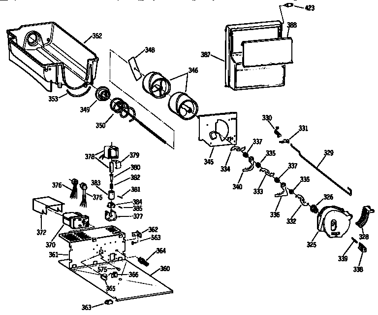 Kenmore 3639537811 ice bucket diagram