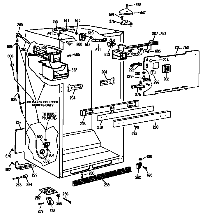 Kenmore 3639634788 cabinet parts diagram