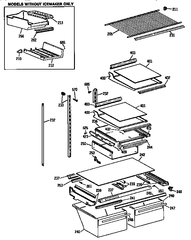 Kenmore 3639634788 shelf parts diagram