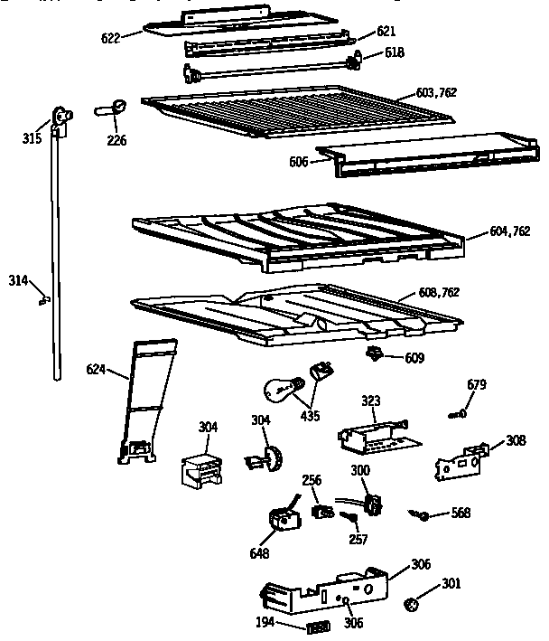 Kenmore 3639734728 compartment separator parts diagram