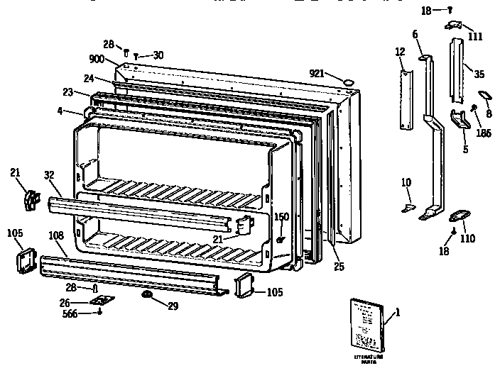 Kenmore 3639742813 freezer door diagram