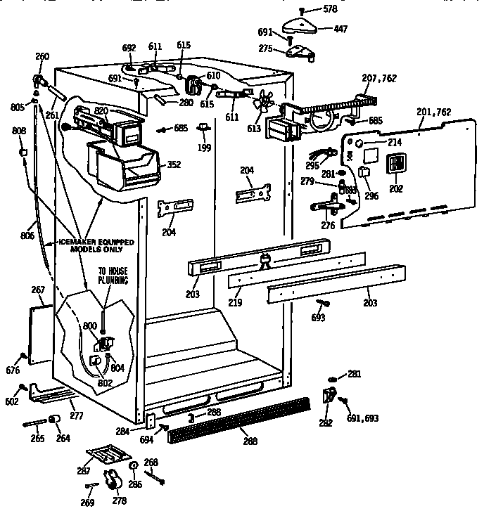Kenmore 3639742813 cabinet parts diagram