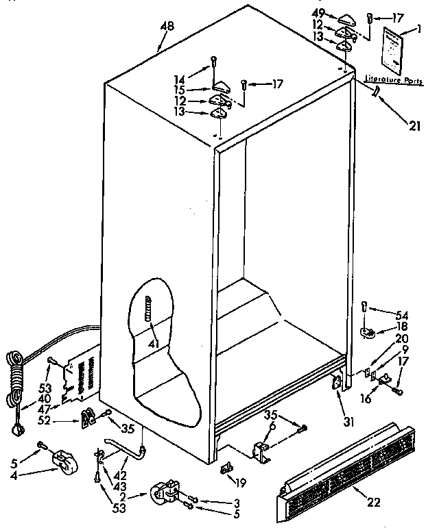 Kenmore 1069530612 cabinet parts diagram
