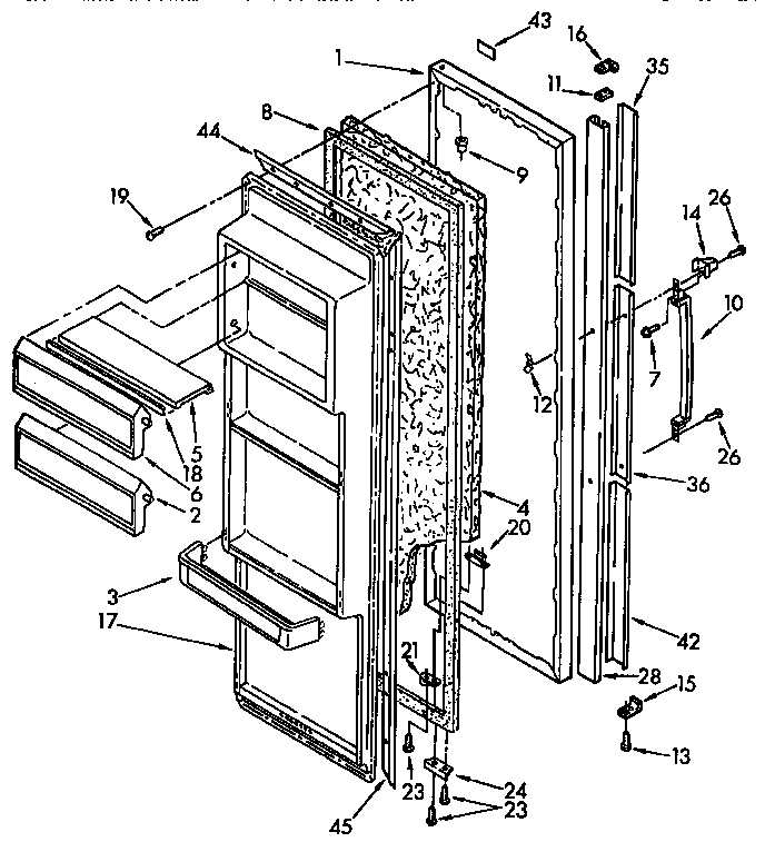 Kenmore 1069530612 refrigerator door parts diagram