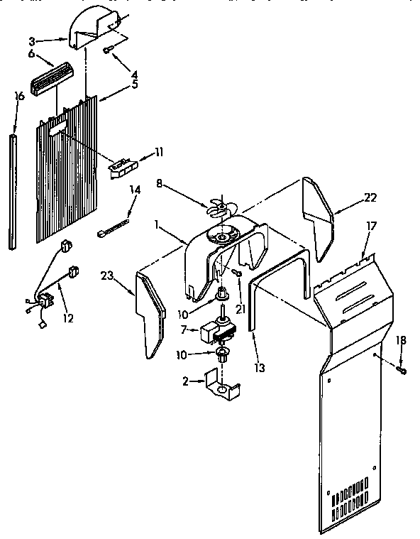 Kenmore 1069530612 air flow parts diagram