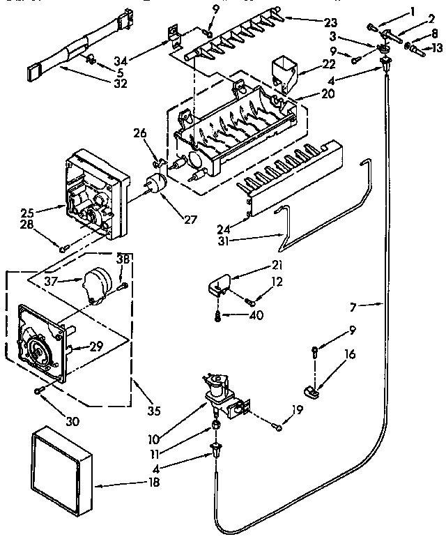 Kenmore 1069530612 icemaker parts diagram