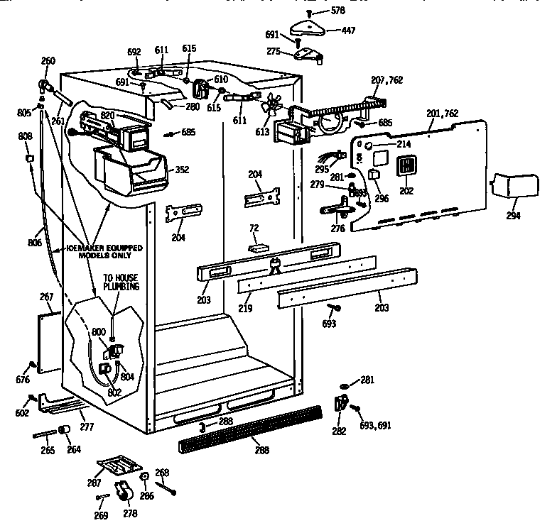 Kenmore 3639635758 cabinet parts diagram