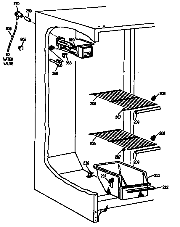 Kenmore 3639530711 freezer section diagram