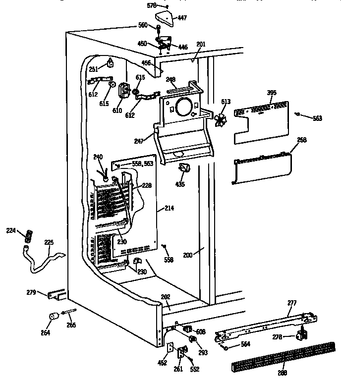 Kenmore 3639537821 freezezr section diagram