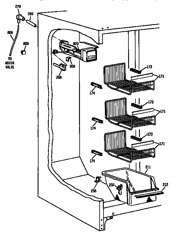 Kenmore 3639537821 freezer section diagram