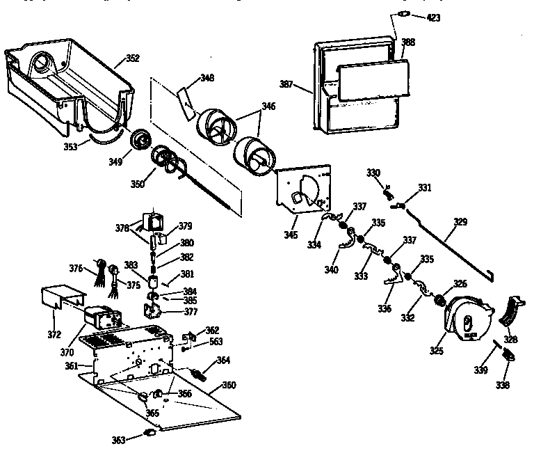 Kenmore 3639537821 ice bucket diagram