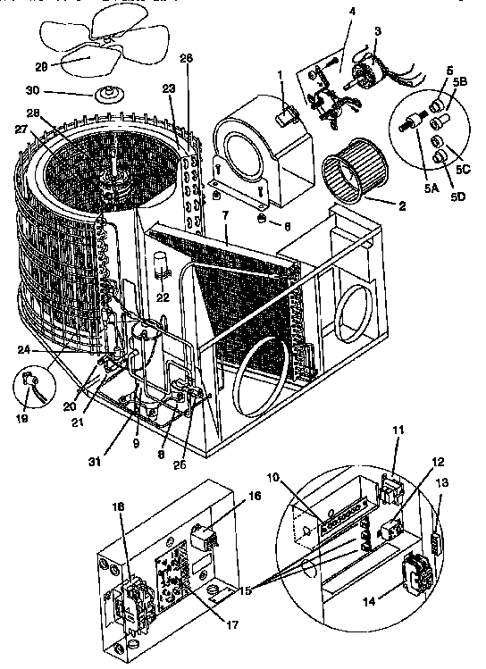 ICP NPH5036AKB4 functional replacement parts diagram